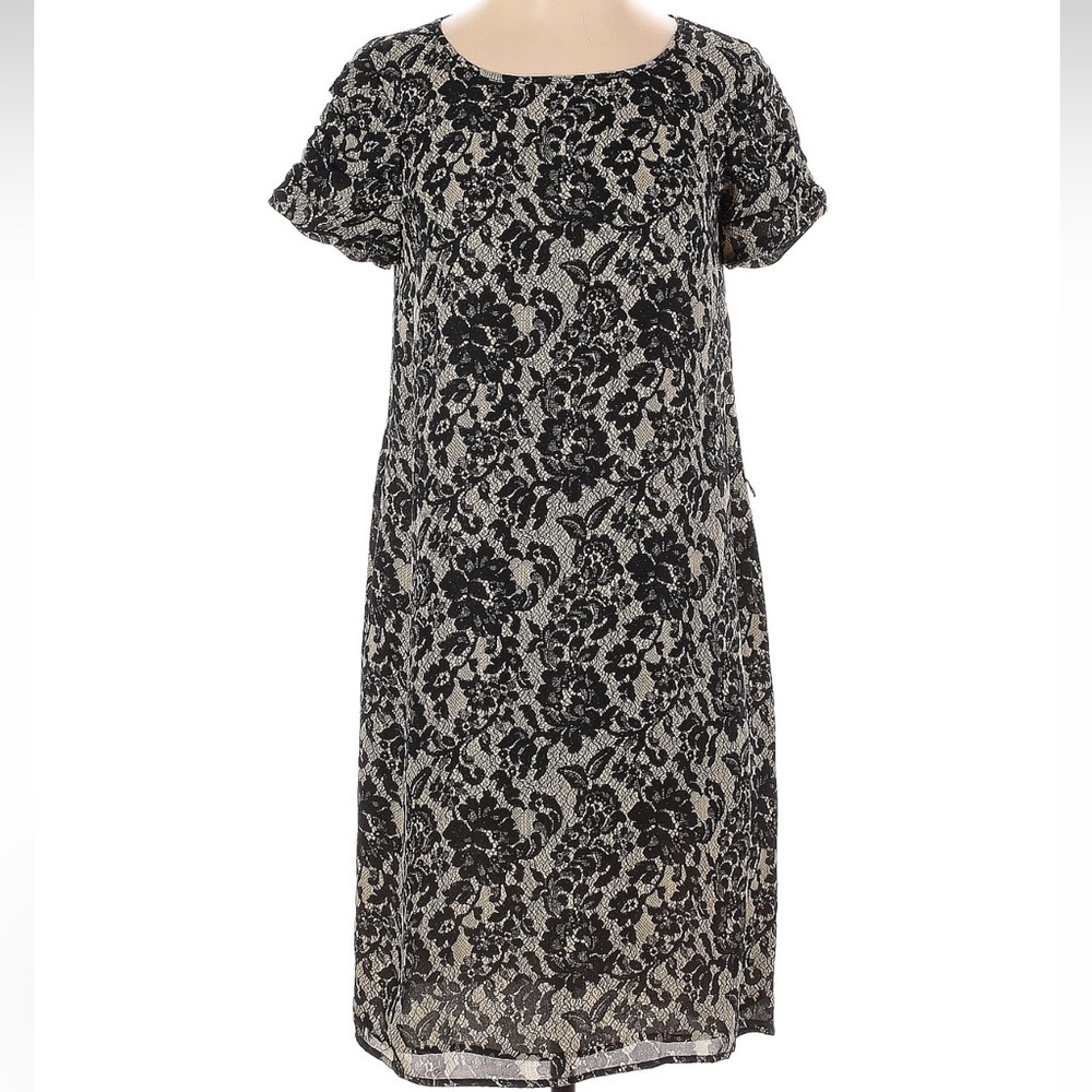 Michael Kors 100% Silk Black Lace Overlay Formal Cocktail Dress Size 2 XS